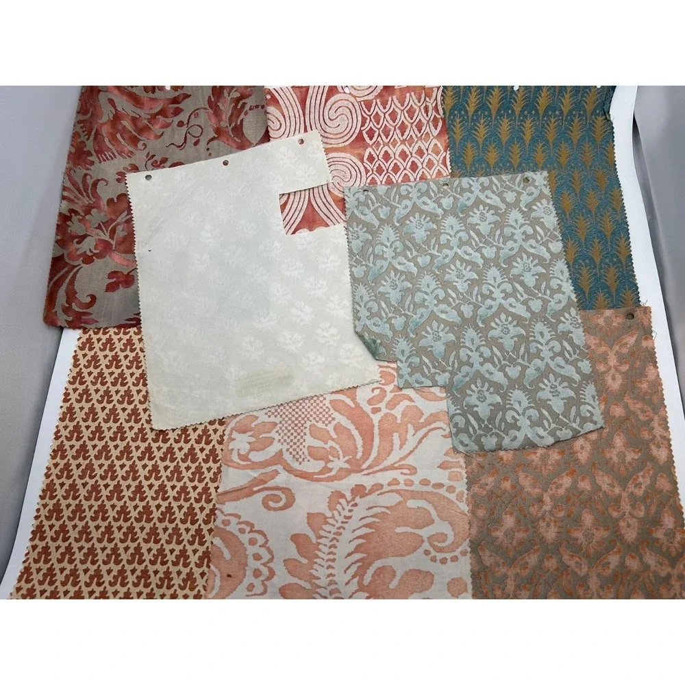 Vtg Eight Rare FORTUNY Sample Pieces - Stunning Hard to Find Patterns‎ & Colors